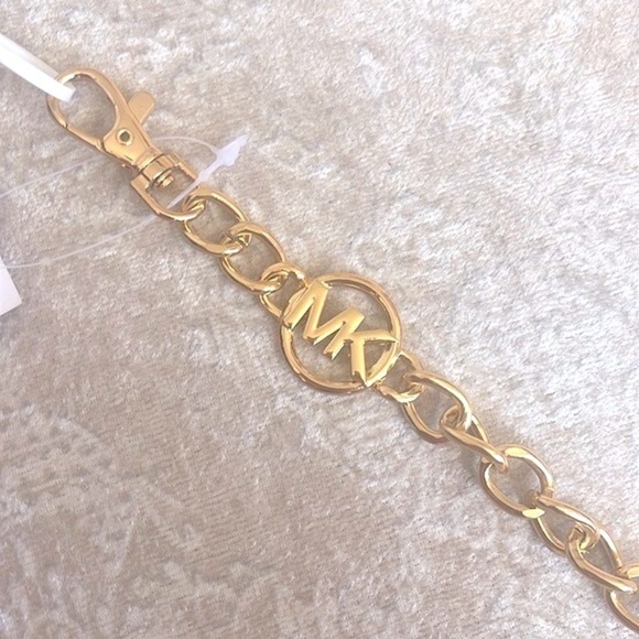 Brand New Michael Kors Gold Tone Logo Metal Chain Belt Adjustable Length main image 9